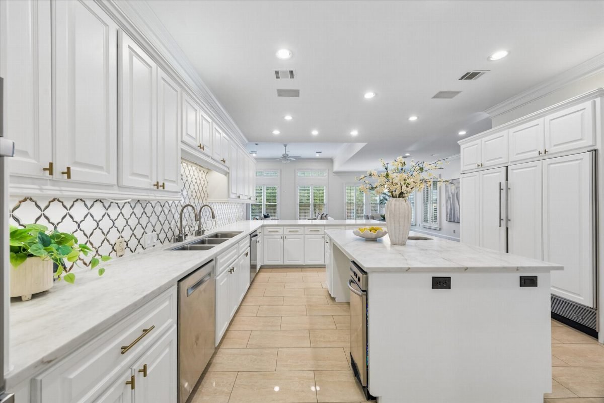 Glossy White and Marble Elegance
