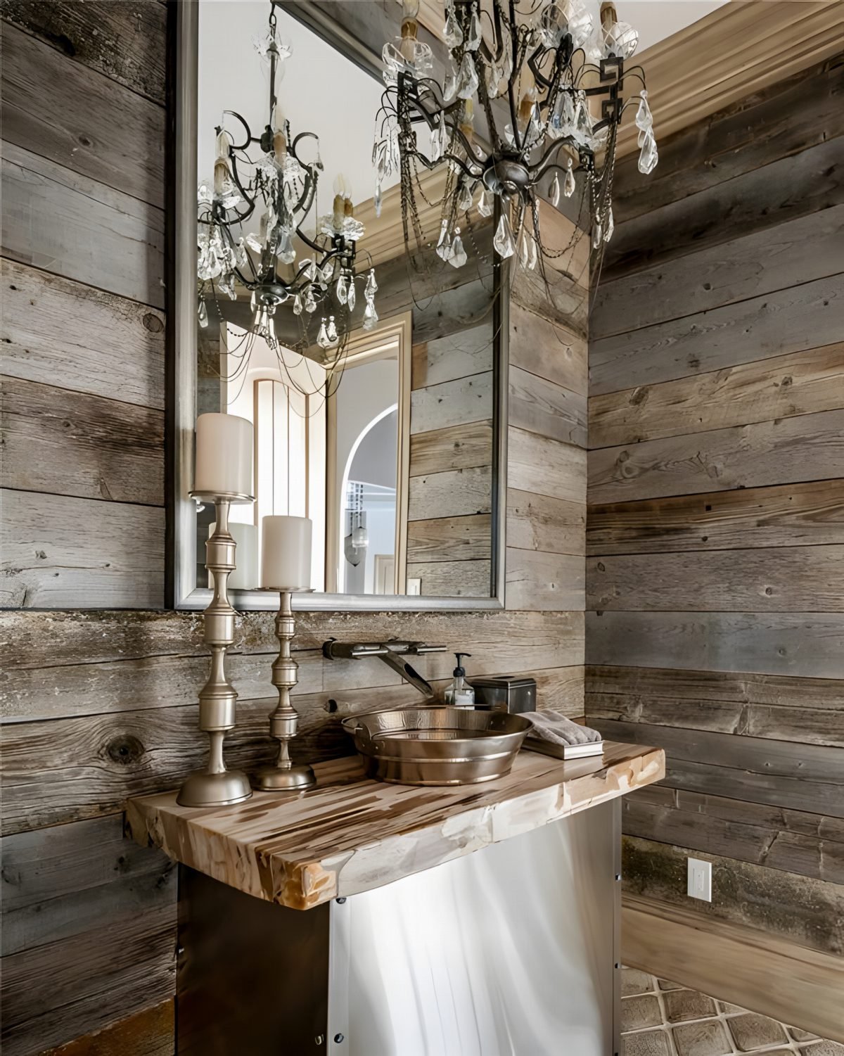 Reclaimed Timber with Brass Charm