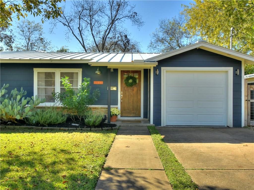 Dusty Blue Siding and Natural Wood