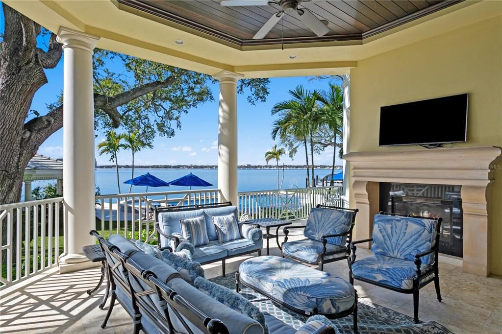 Coastal Porch with Blue Wicker