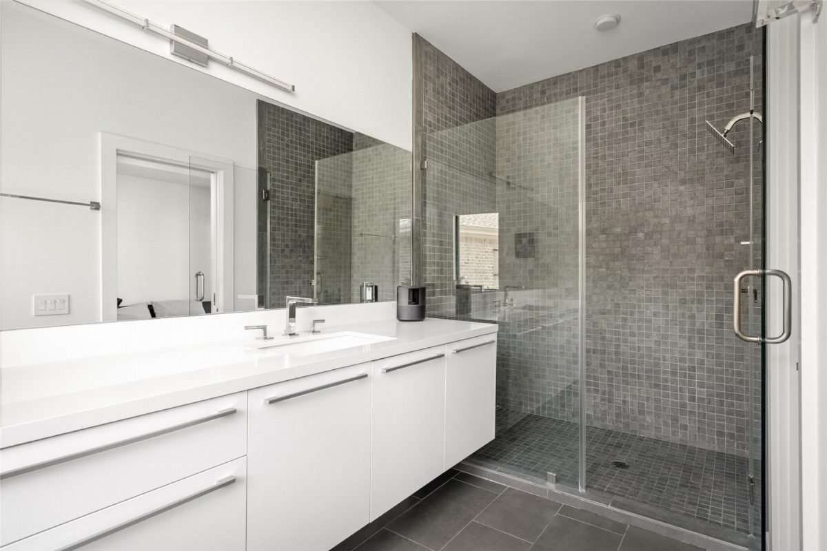 Sleek Gray Mosaic and White