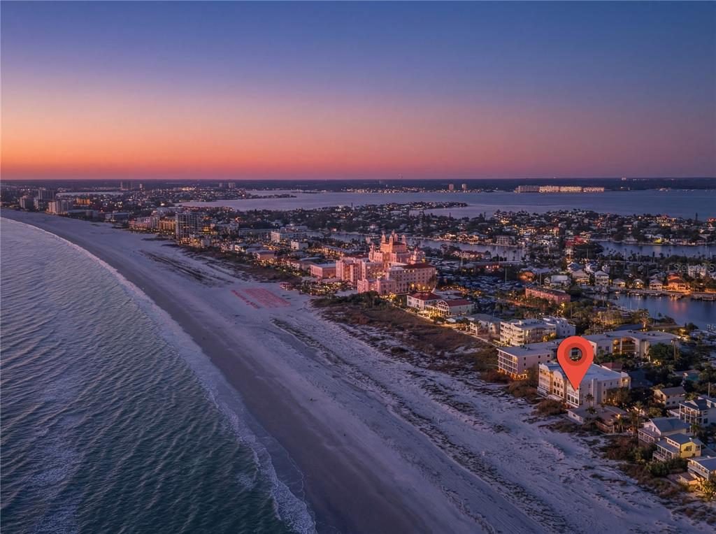 Sunset Coastline Aerial View