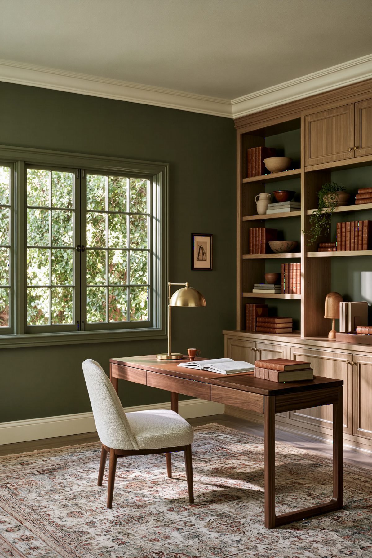 Deep Sage and Brass Elegance