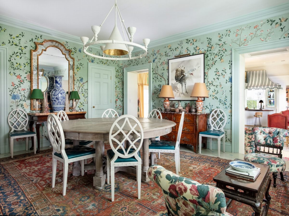 Mint Floral Dining Room