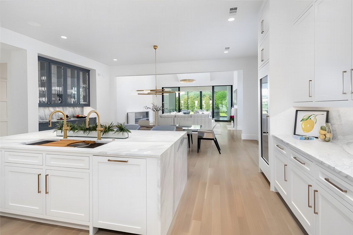 Bright White with Brass Accents