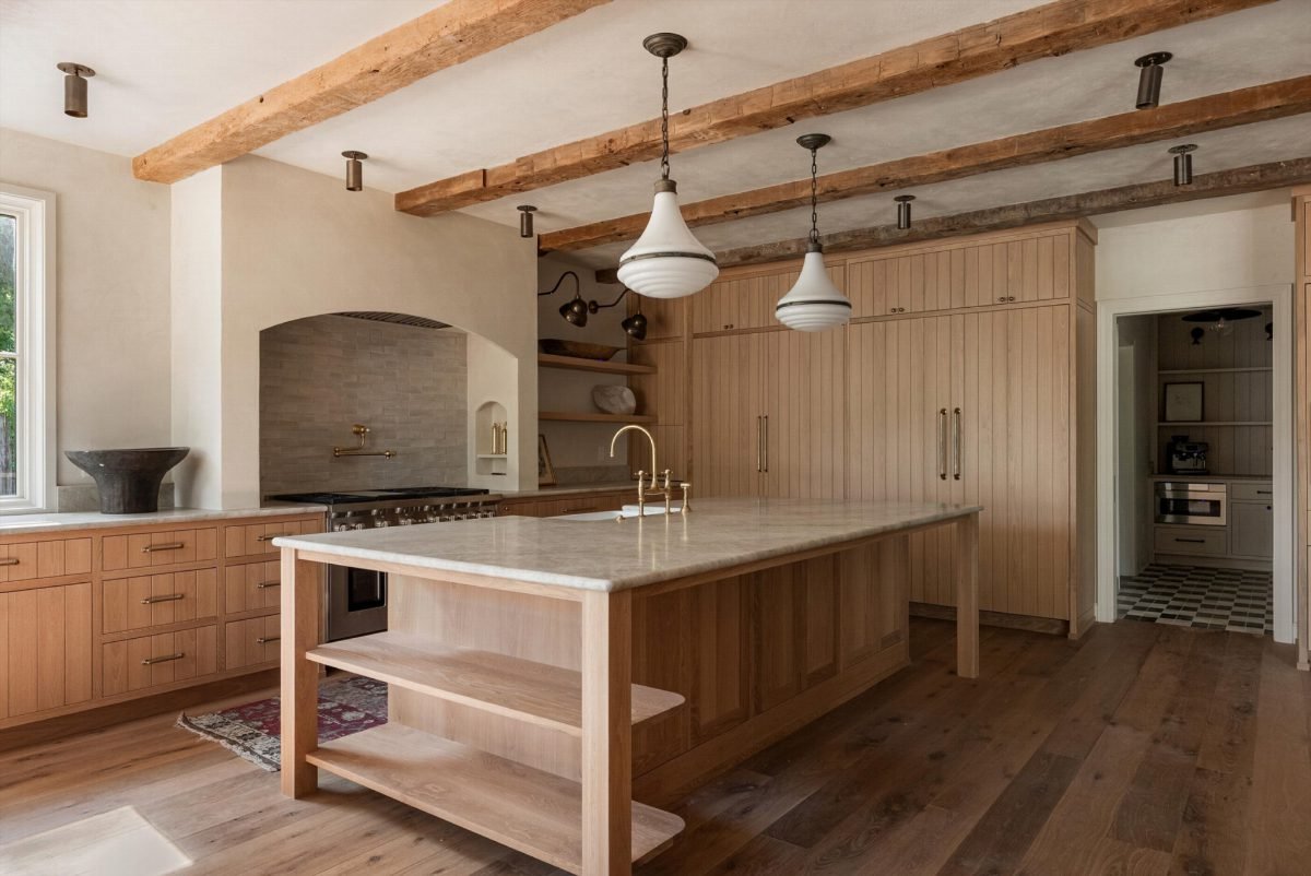 Honey Oak and White Beams