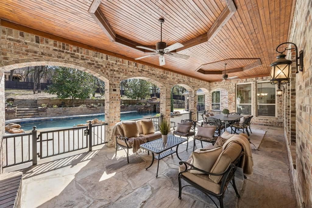 Arched Stone Poolside Porch