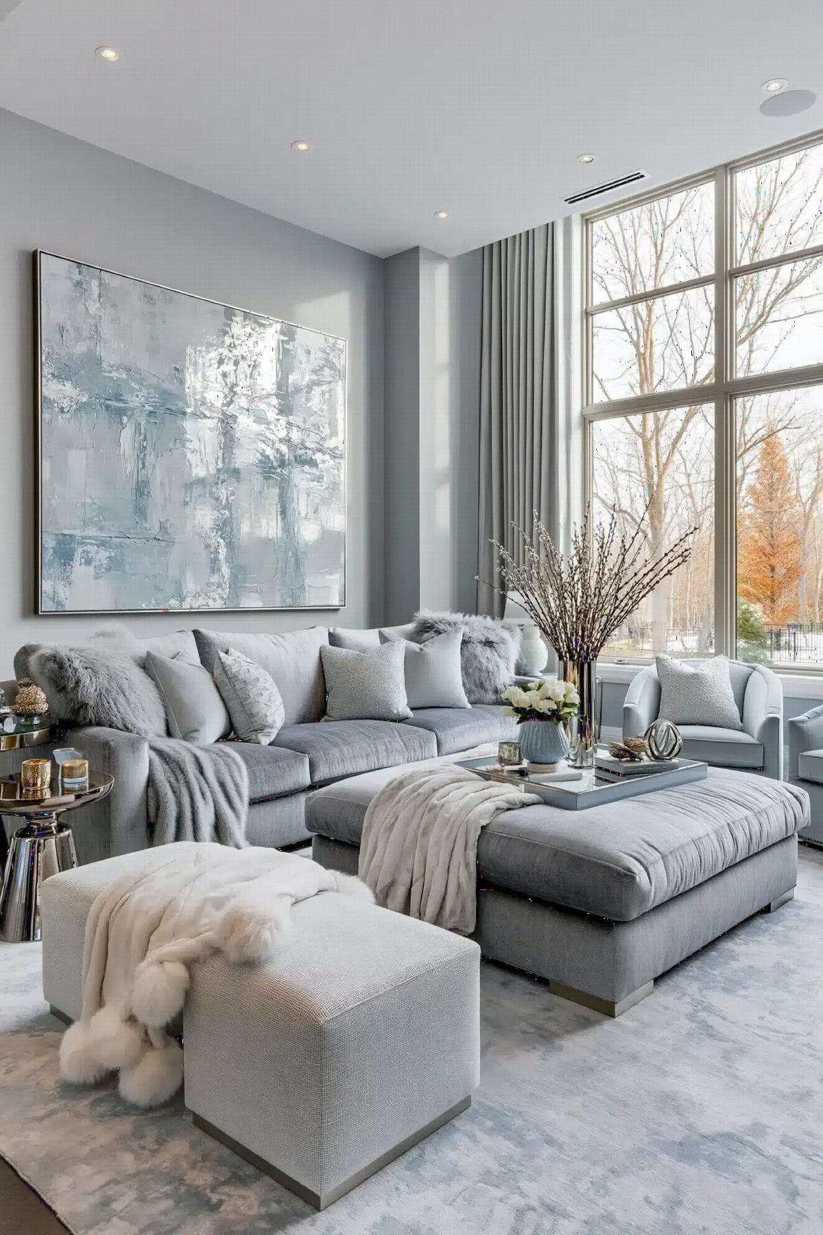 Icy Grey and Silver Layers