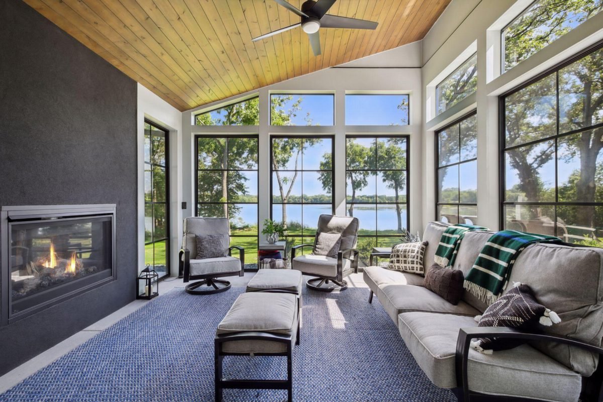 Vaulted Cedar and Glass Sunroom