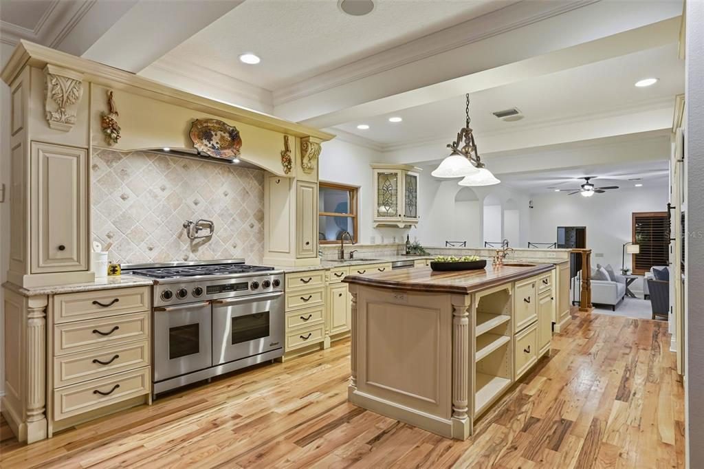 Cream Cabinetry and Rustic Wood