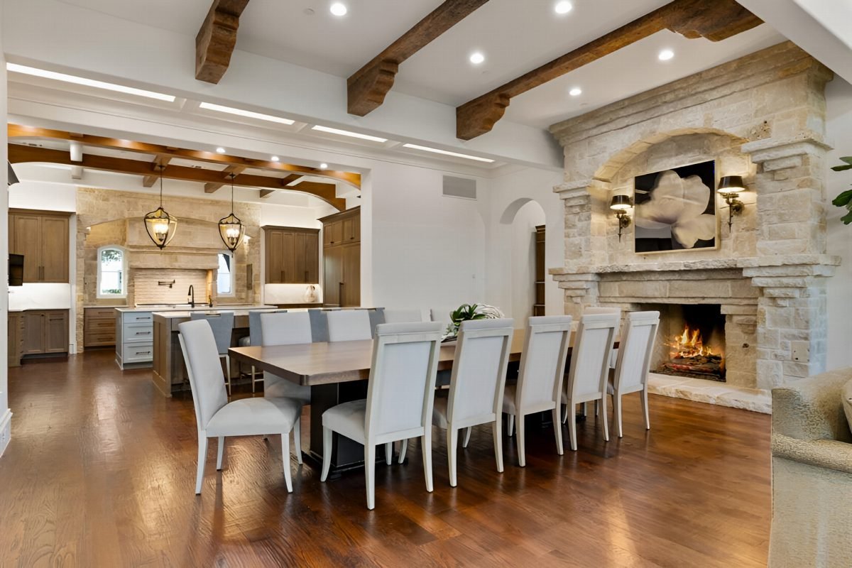 Rustic Stone Hearth and Oak