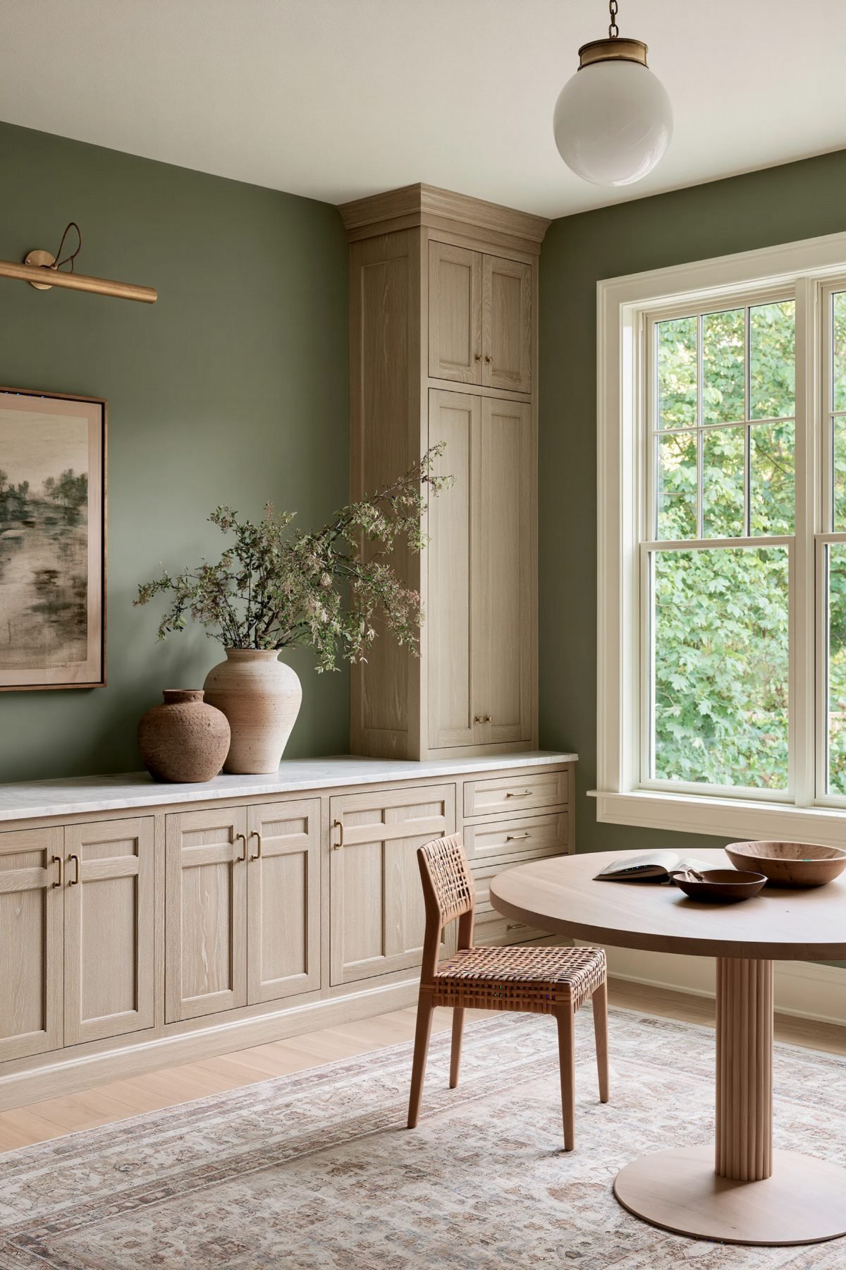 Sage Walls with Woven Light