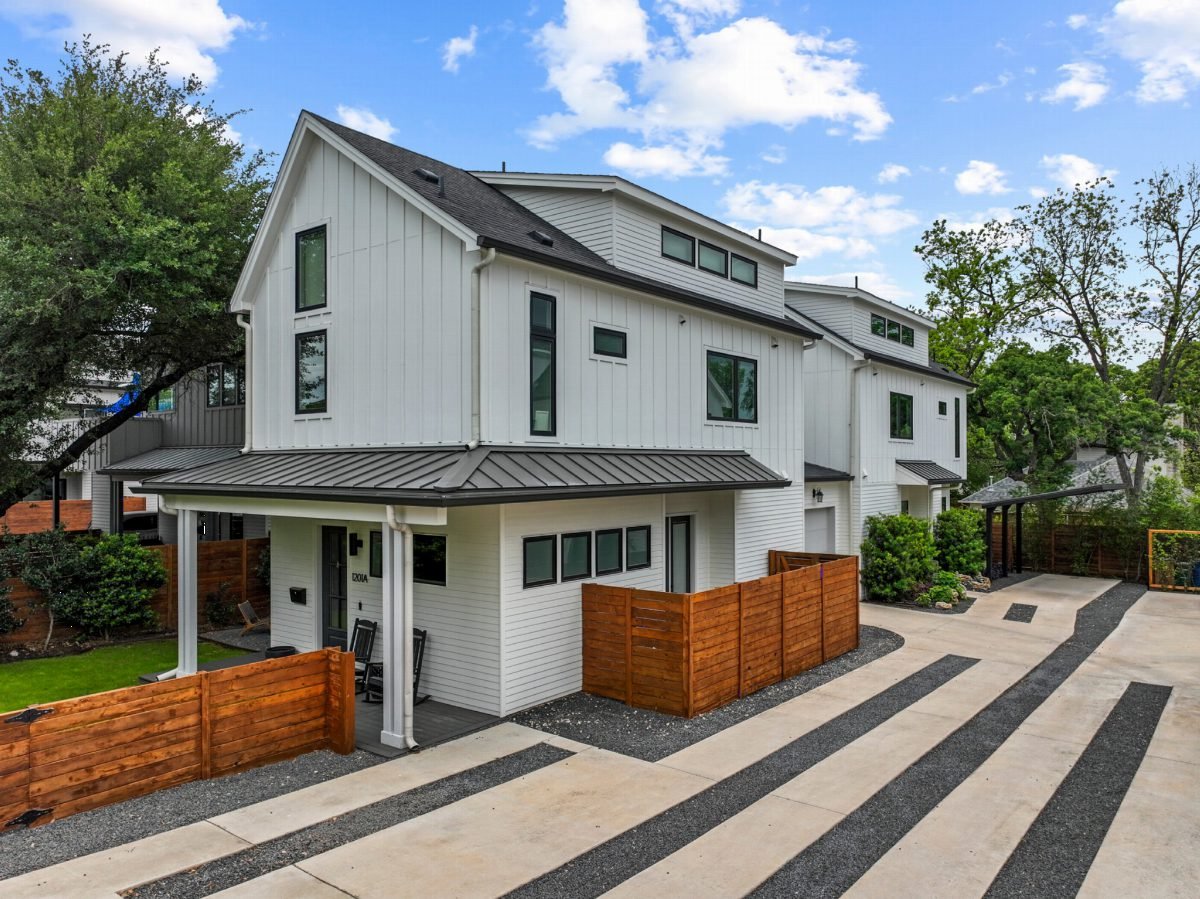 Cedar Warmth Meets White Siding