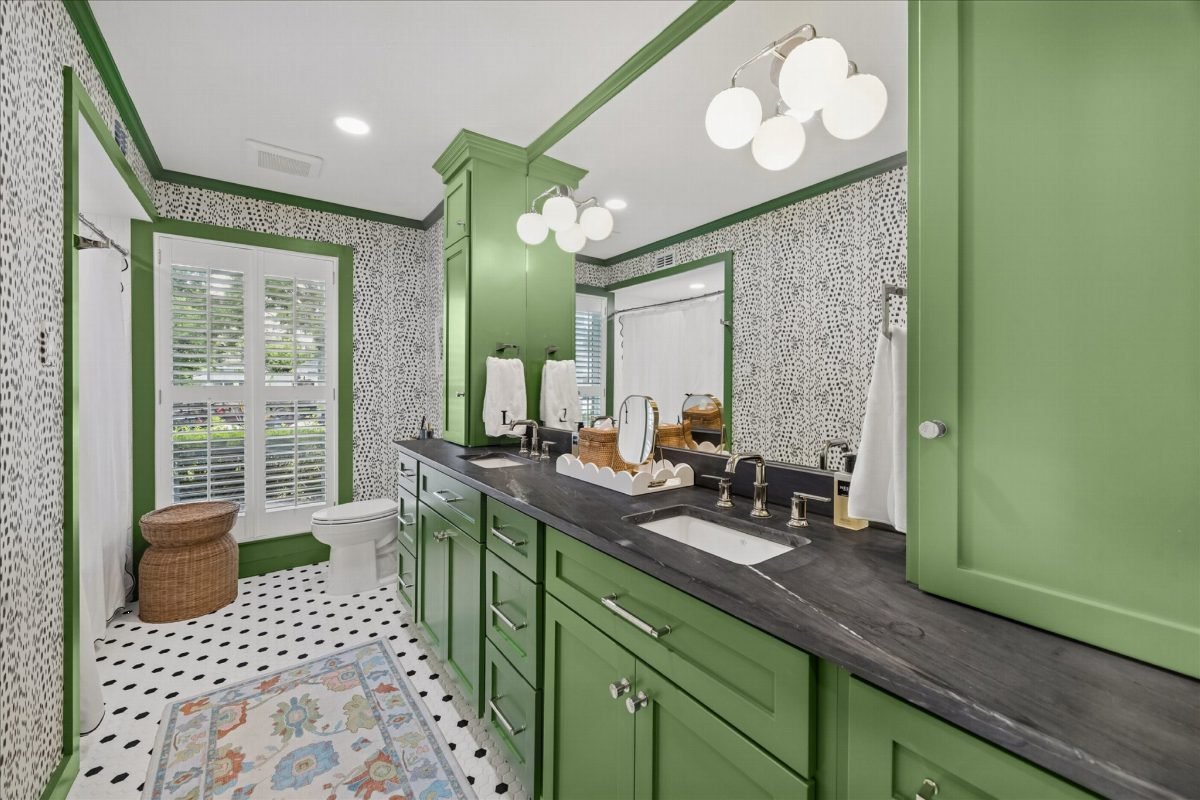 Olive Green with Polka Dot Floor
