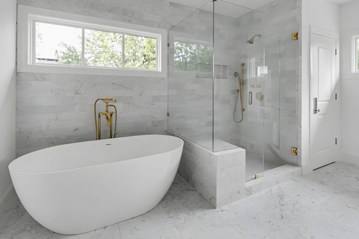 Brass and Marble Glass Enclosure