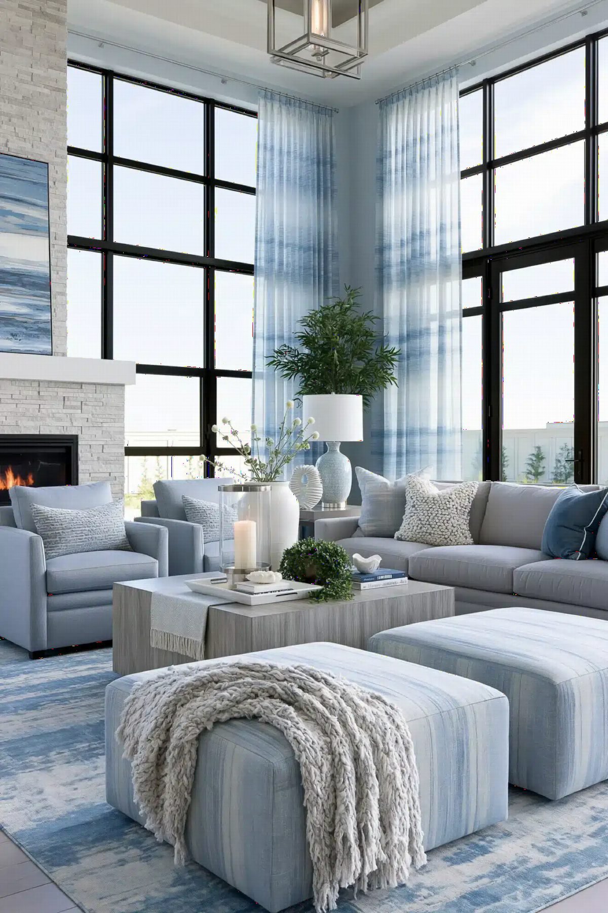 Whitewashed Stone and Pale Blue