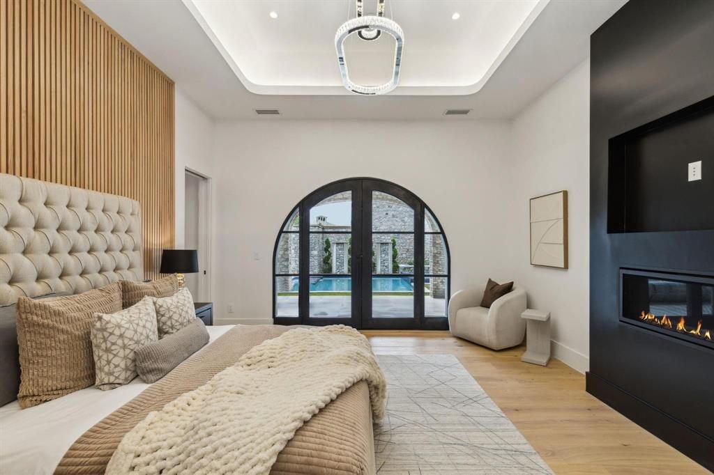 Arched Glass and Oak Slats