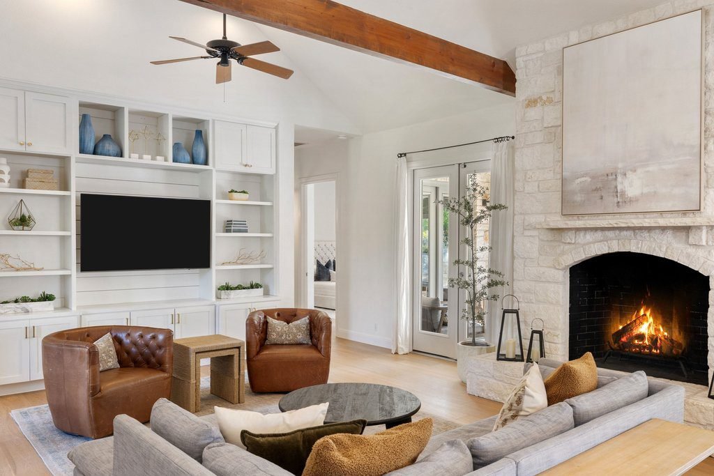 Whitewashed Stone and Leather