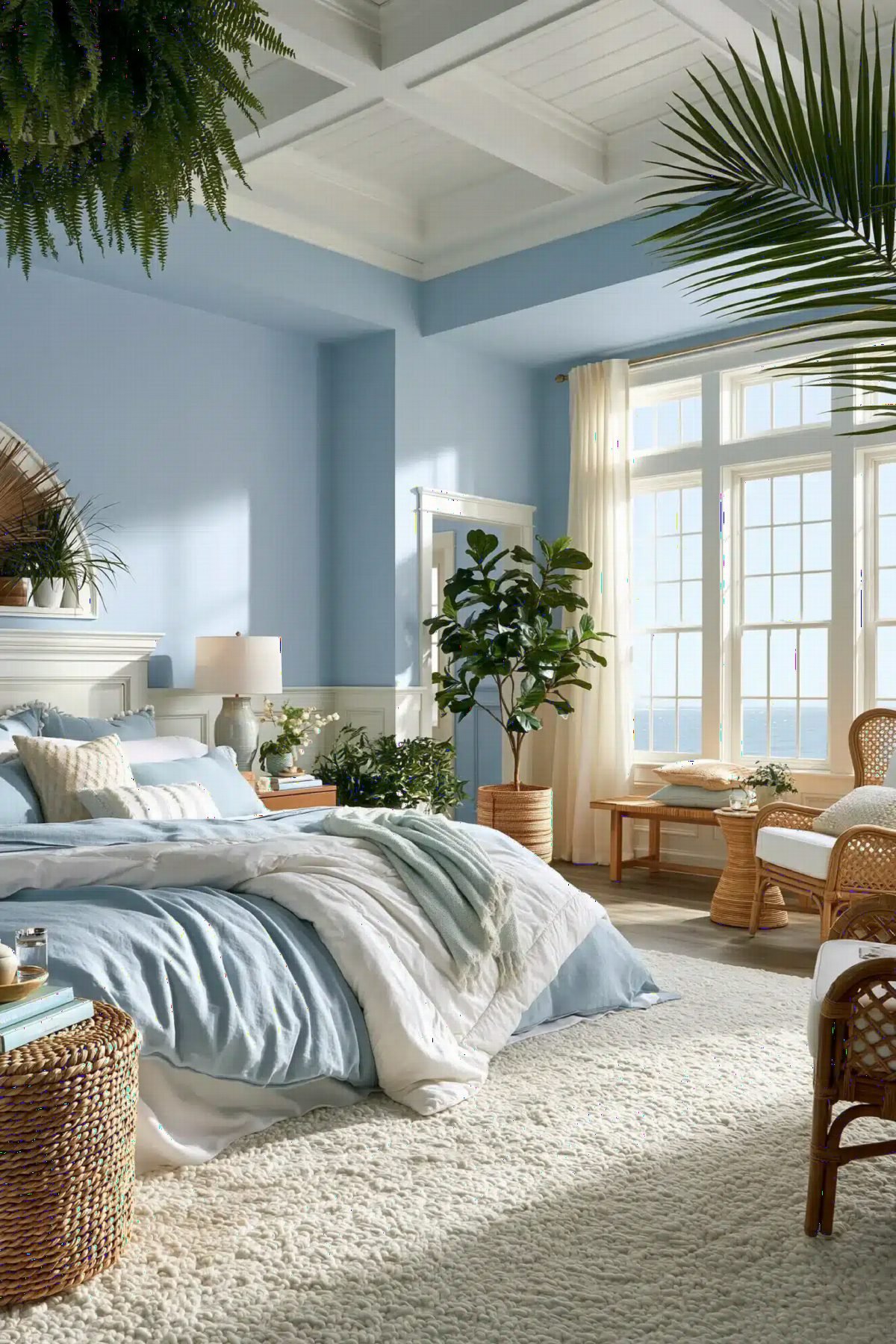 Powder Blue Breeze with Rattan