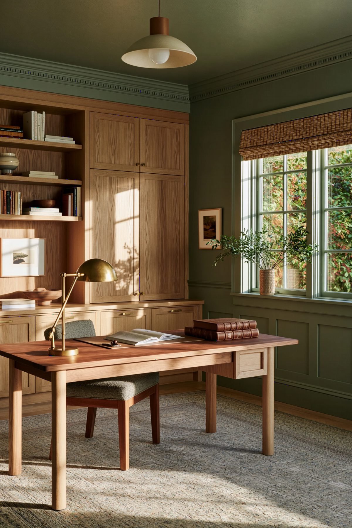 Brushed Brass and Sage Woodwork