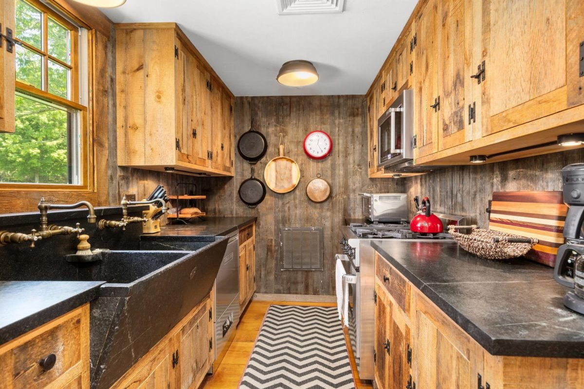 Rugged Cedar Kitchen with Slate