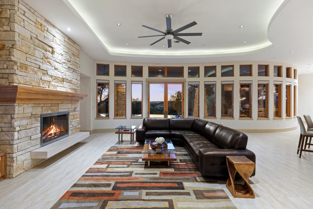 Rustic Stone and Leather Curve