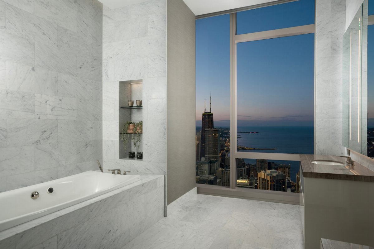 White Marble Meets City Dusk