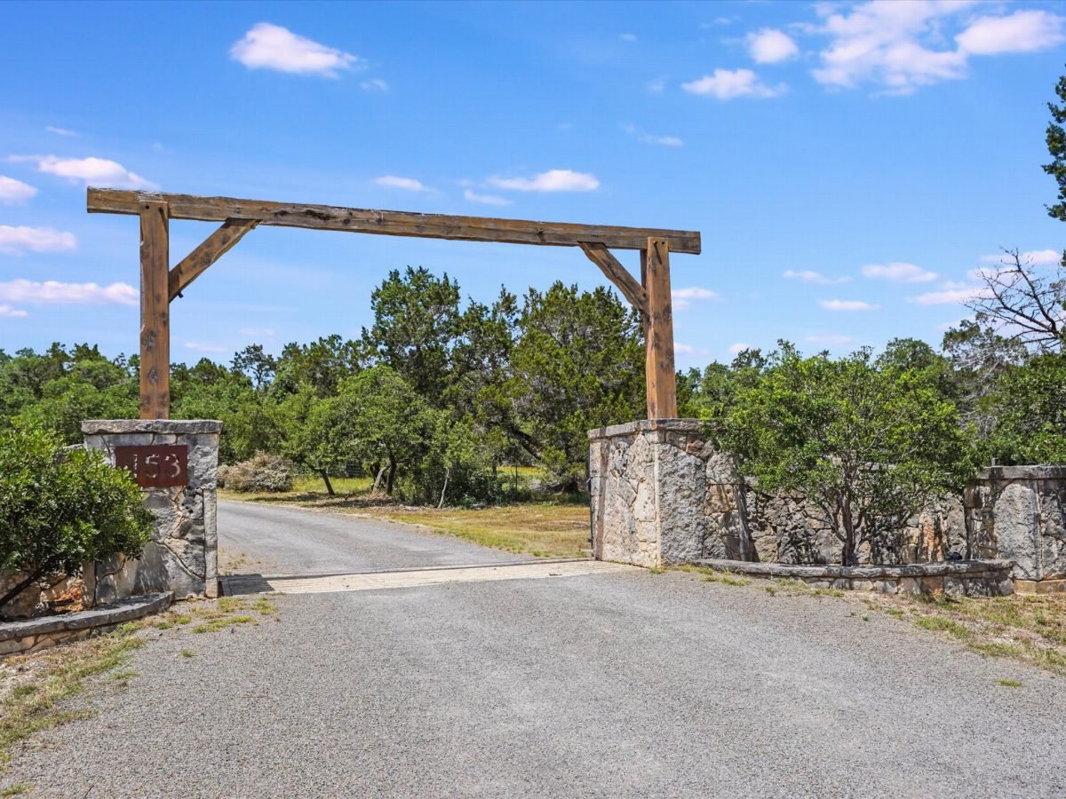 Rustic Timber and Stone Gate
