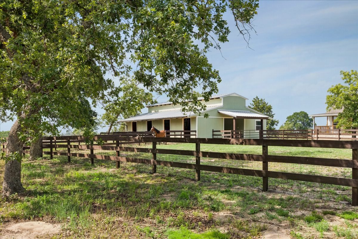 Cedar Fence and Pastel Porch