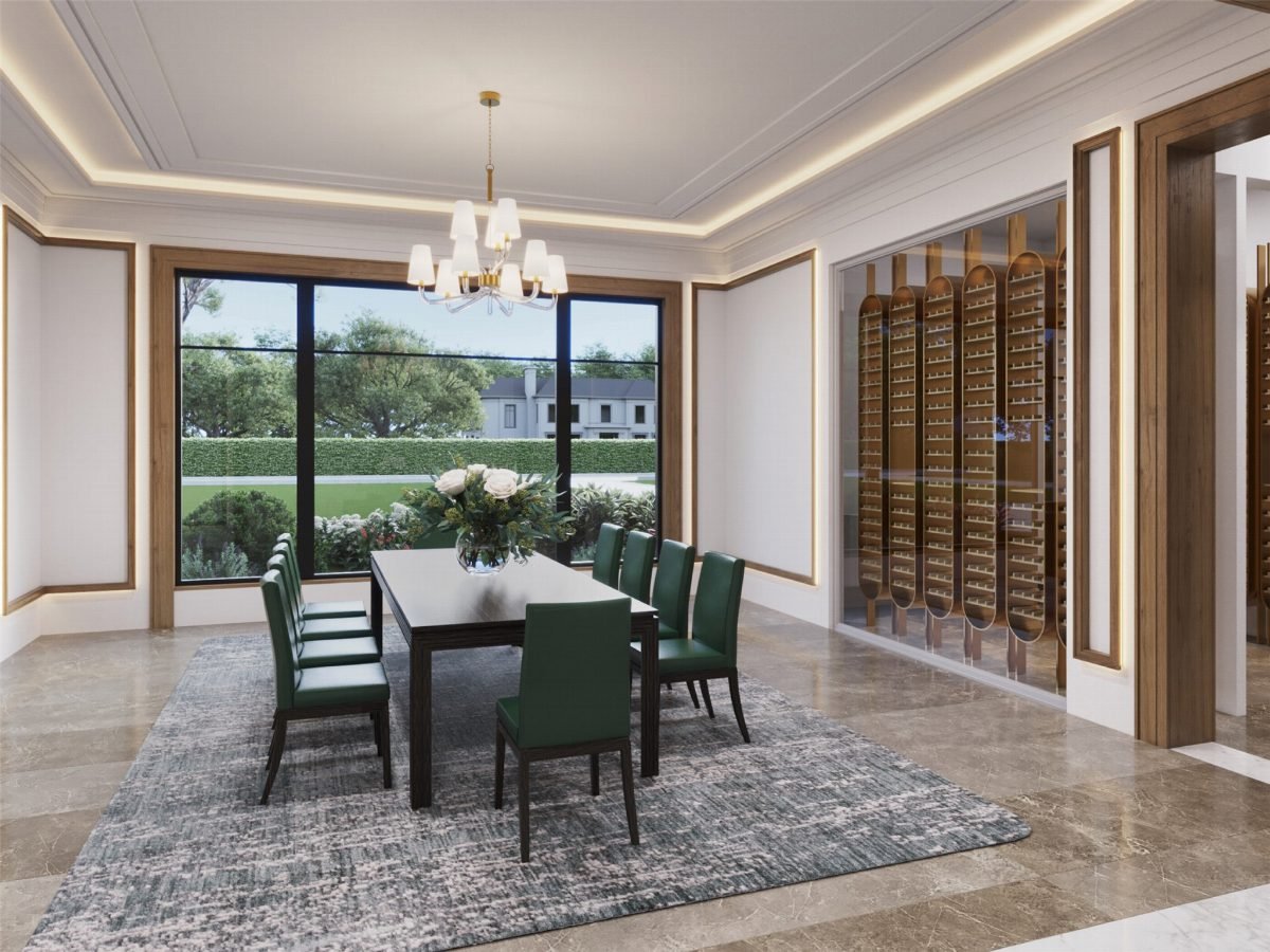 Emerald Dining with Bronze Accents