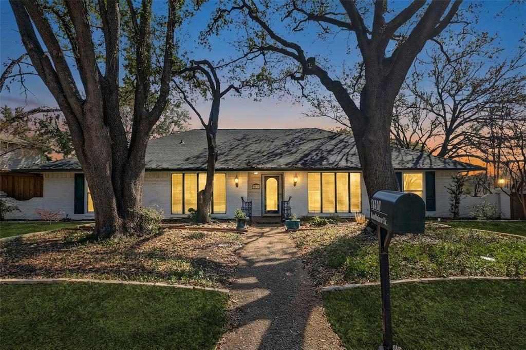 White Stucco Under Mature Oak