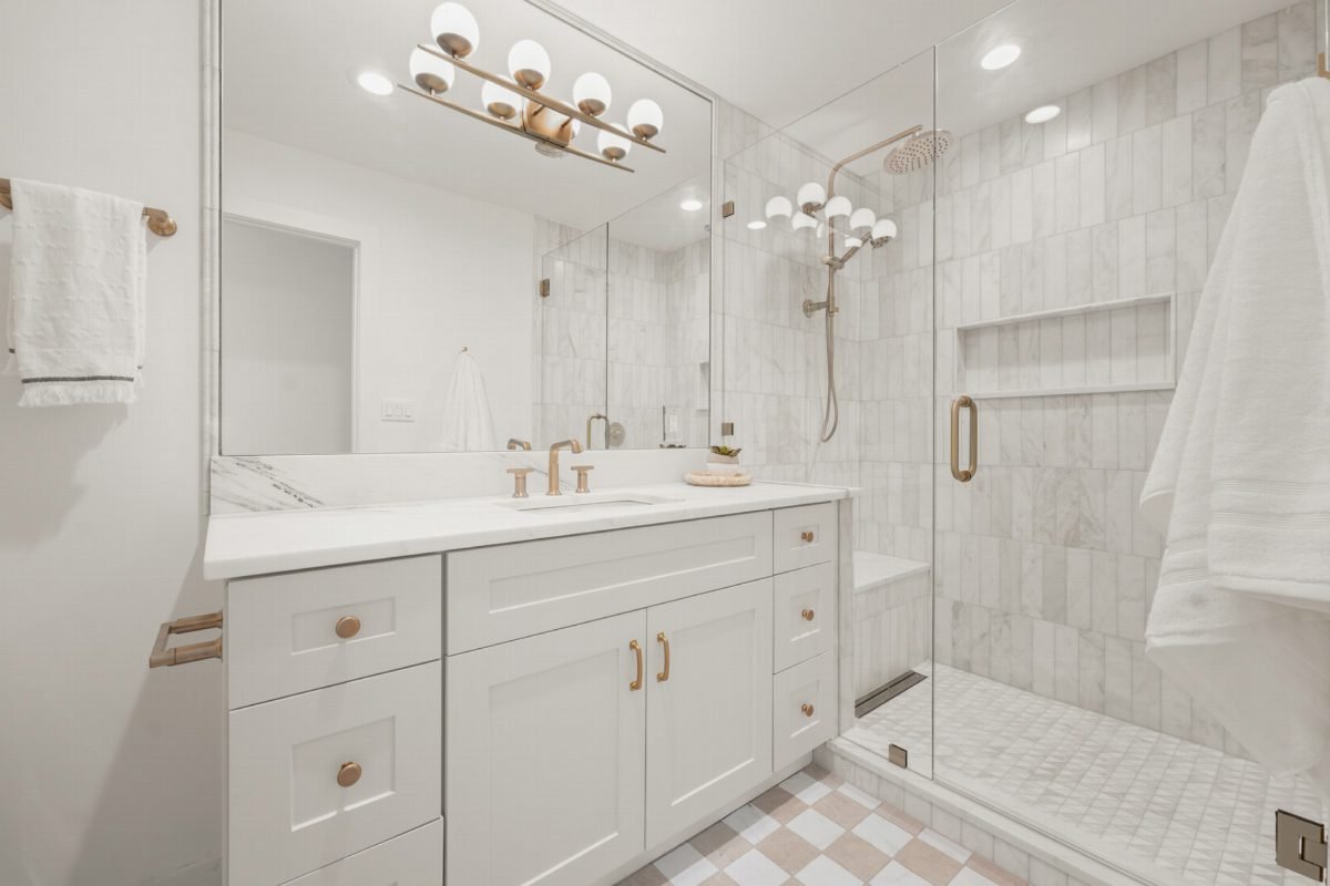 Polished Marble and Gold Accents