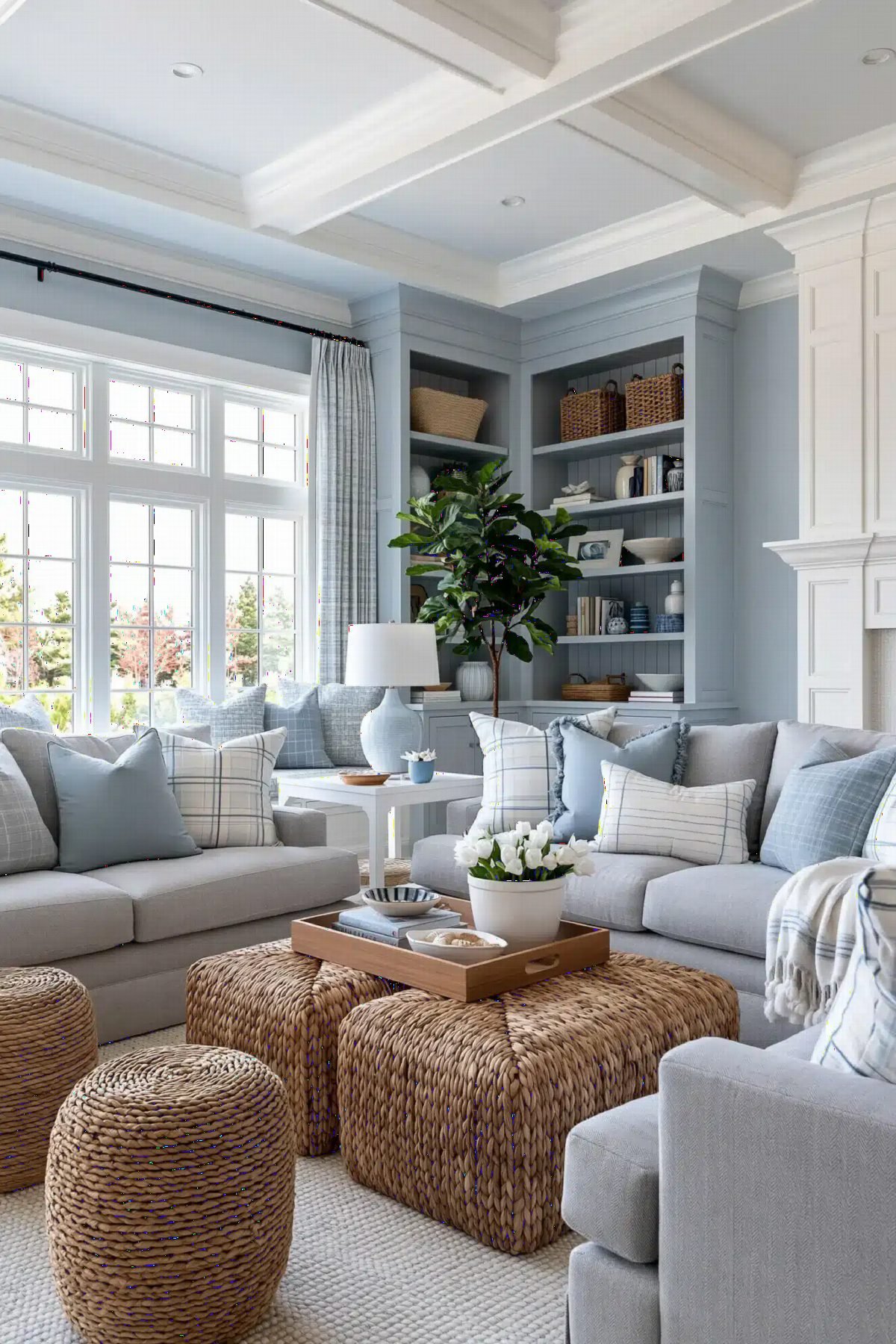 Pewter Blue with Wicker Warmth
