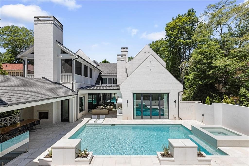 White Stucco Poolside Retreat