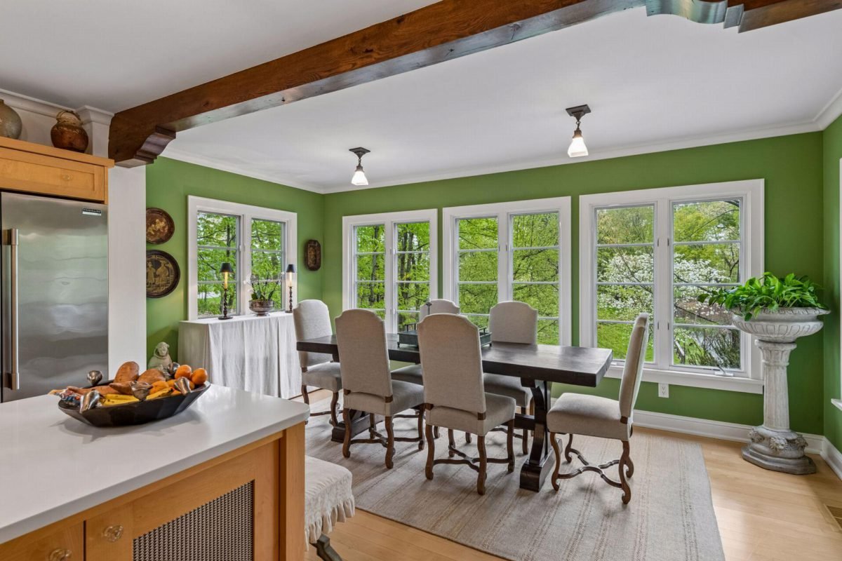 Vibrant Green with White Trim