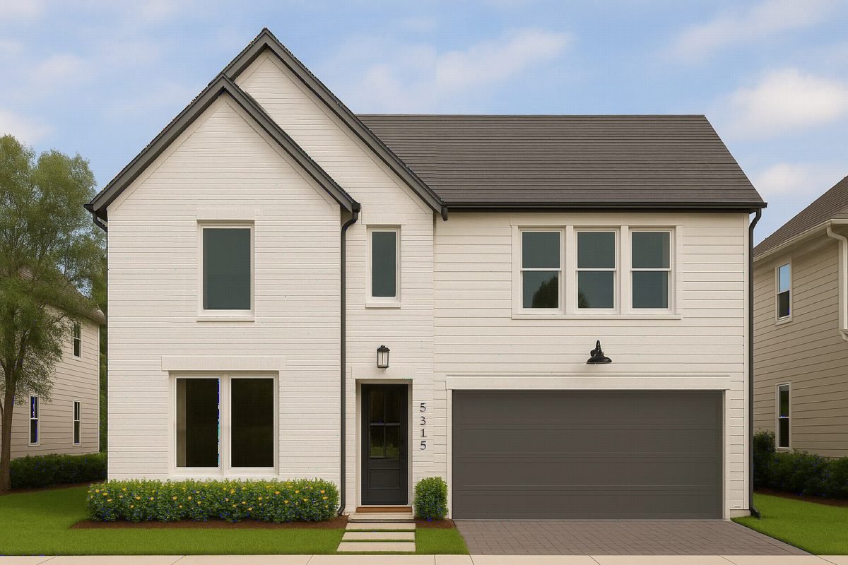 Crisp White Siding and Charcoal Accents