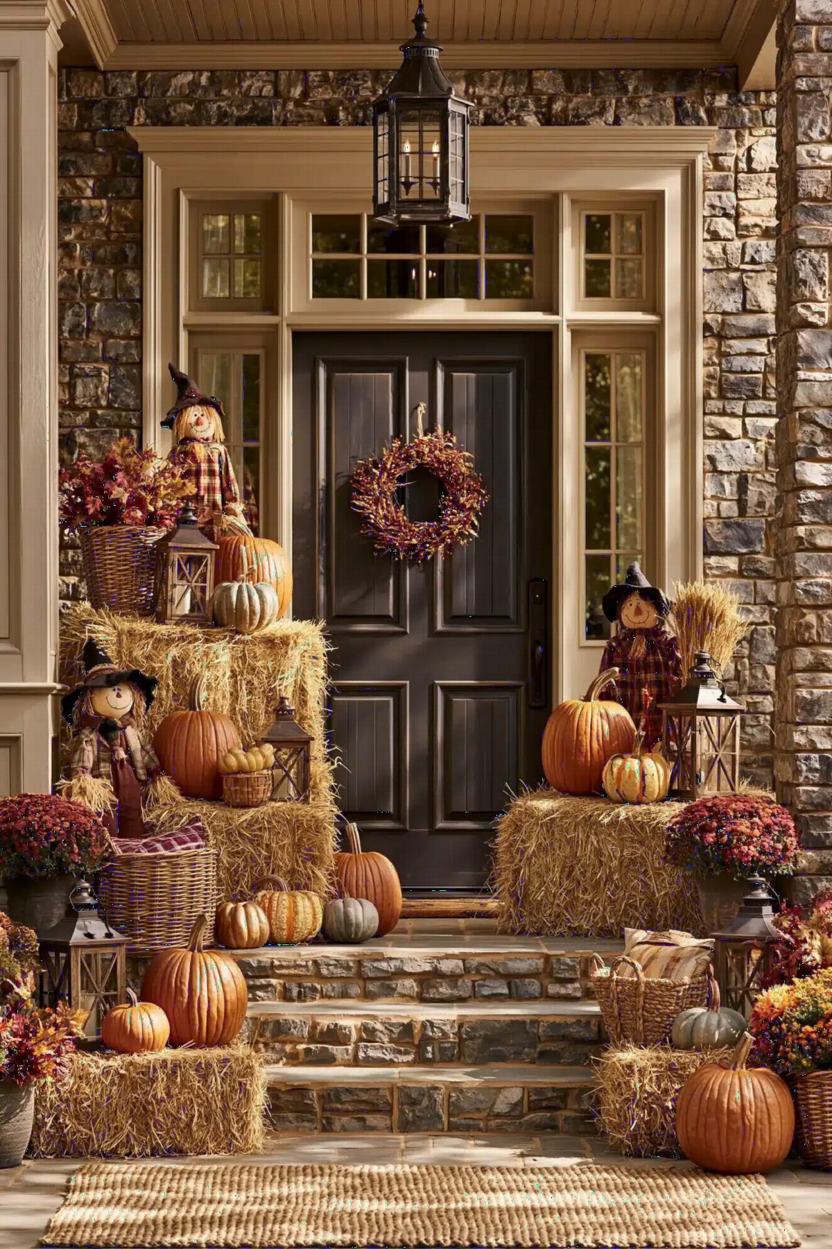 Rustic Hay Bales and Pumpkins