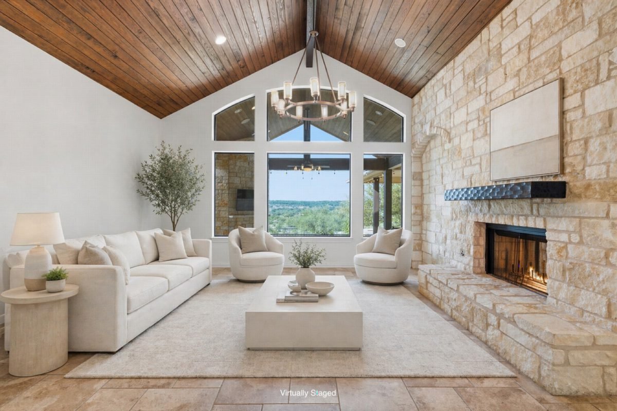 Vaulted Wood and Stone Hearth