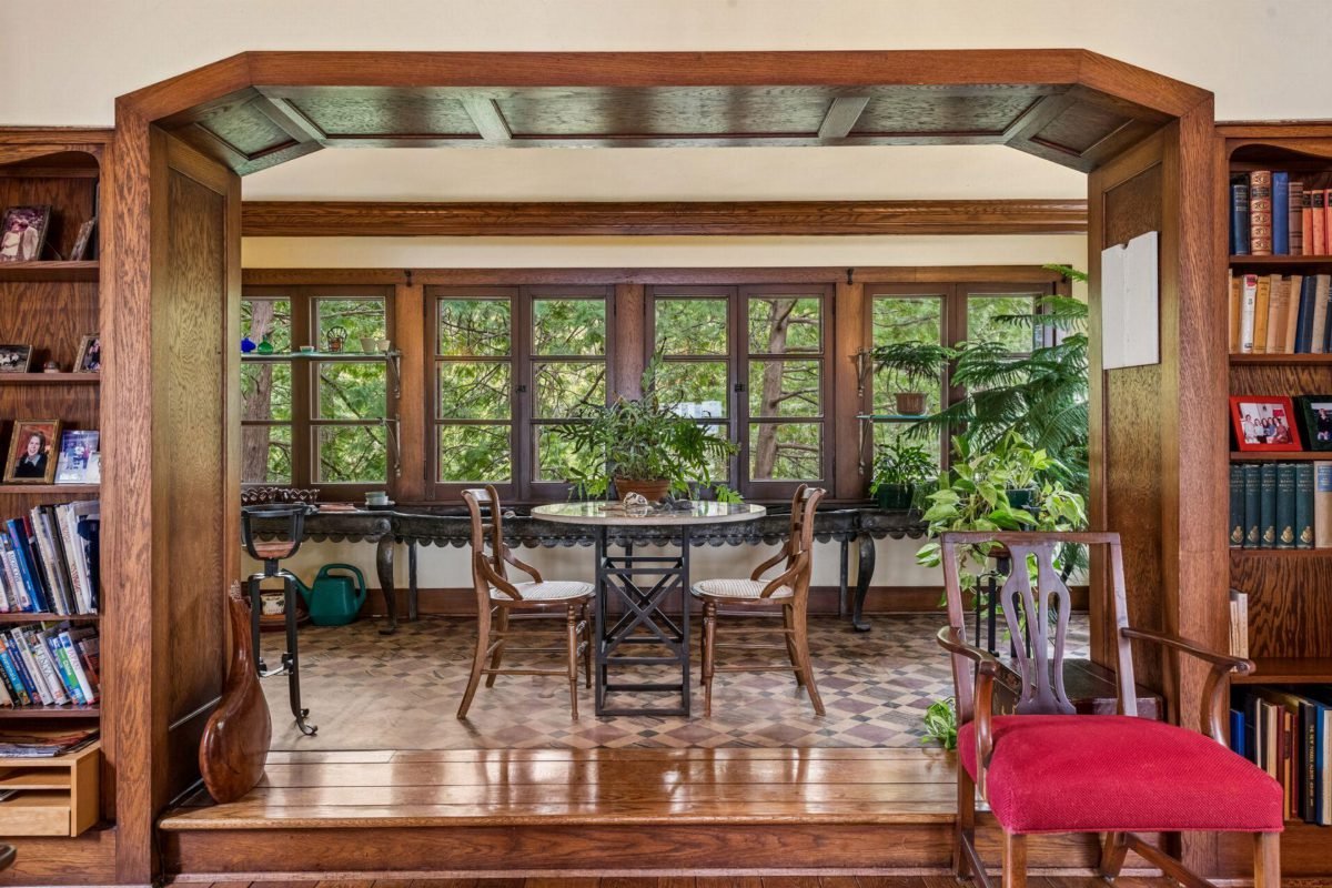 Verdant View with Rustic Wood
