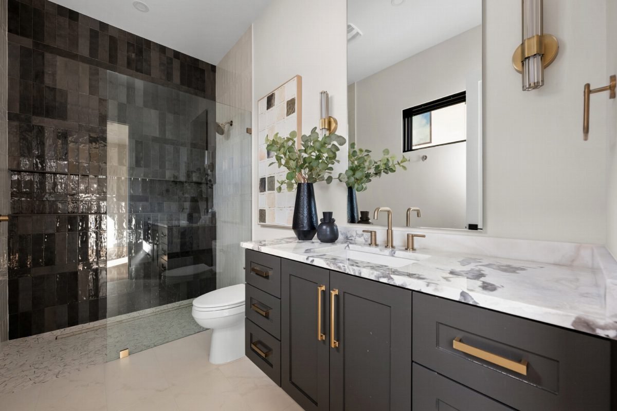 Slate and Brass Modern Contrast