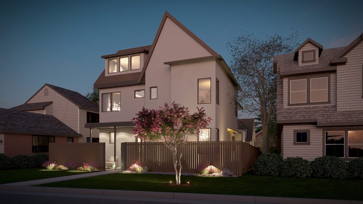 Dusk Warmth on Beige Stucco