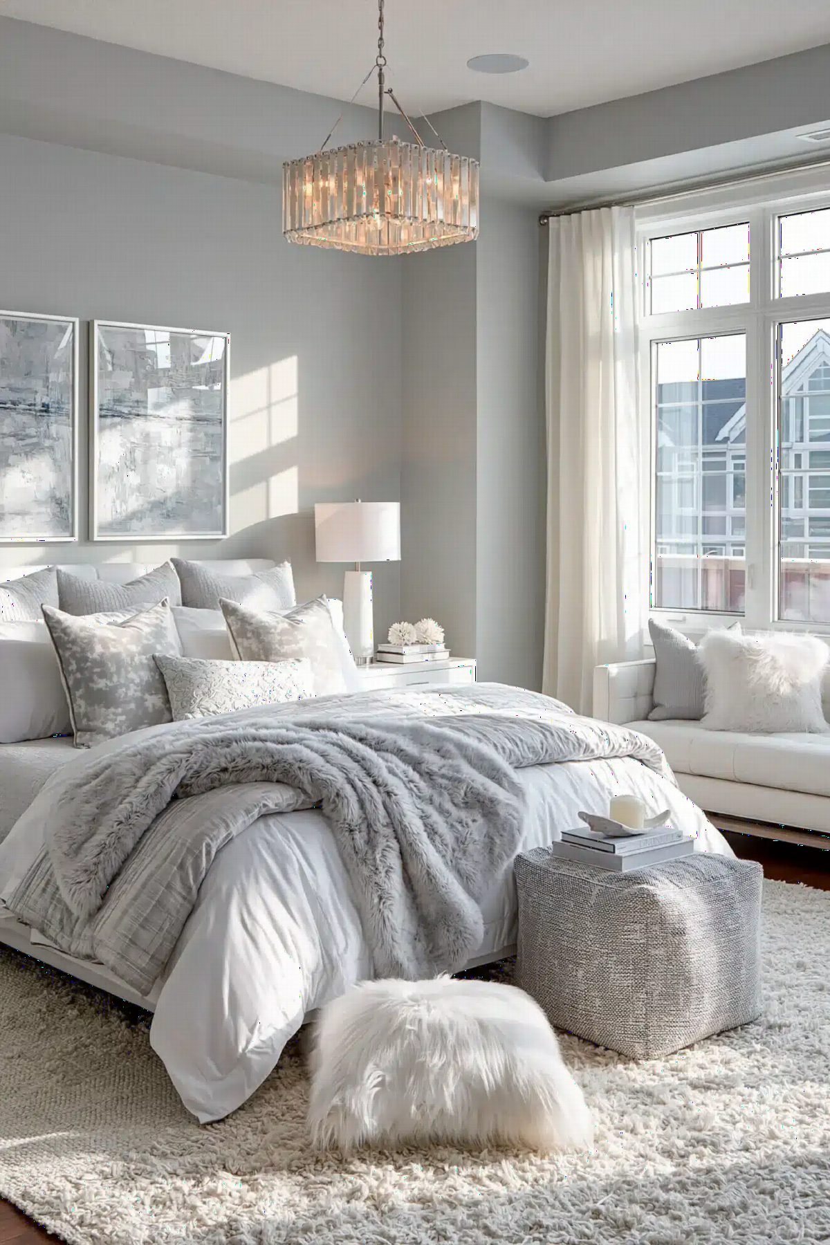Plush Grey Layers with Crystal Light