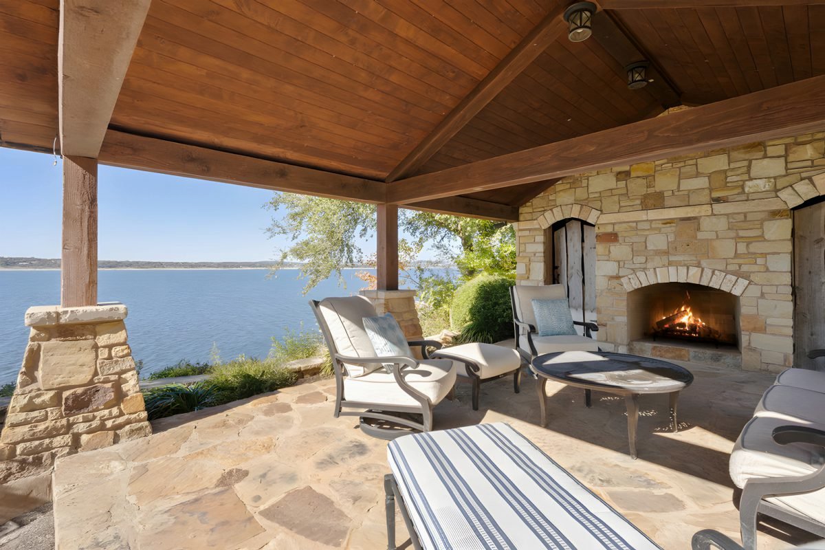 Flagstone Hearth with Timber Shade