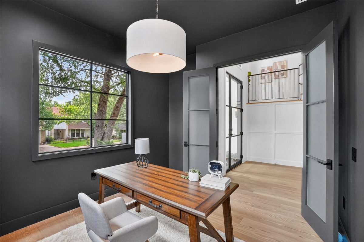 Graphite Walls and Warm Oak