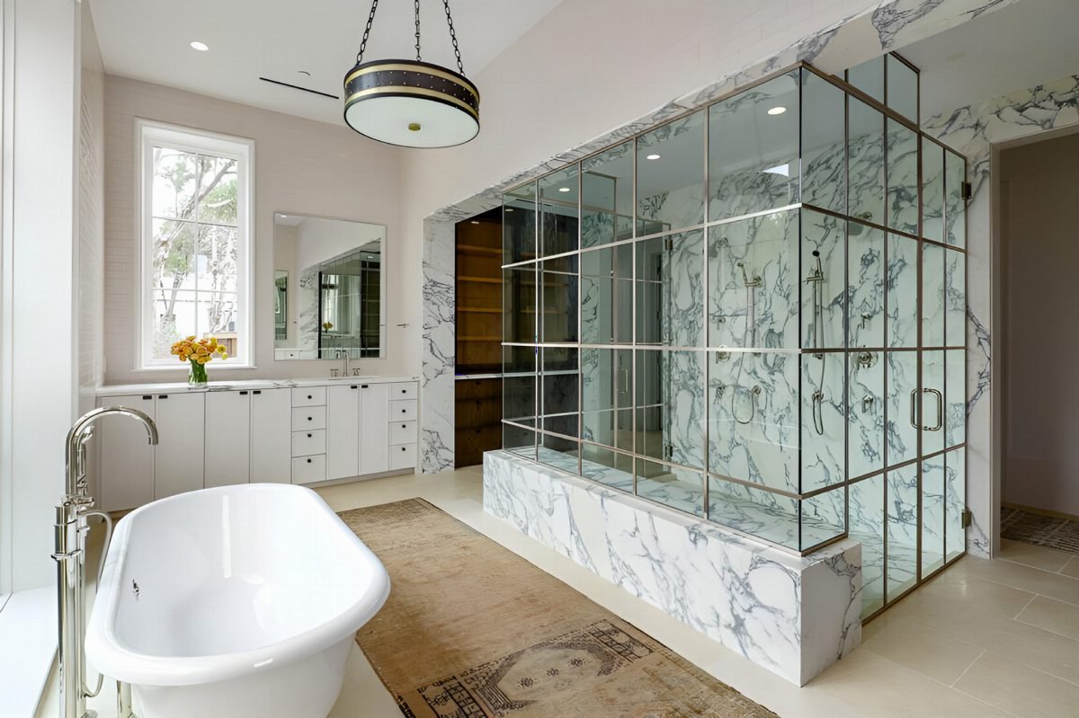 Green Marble and Glass