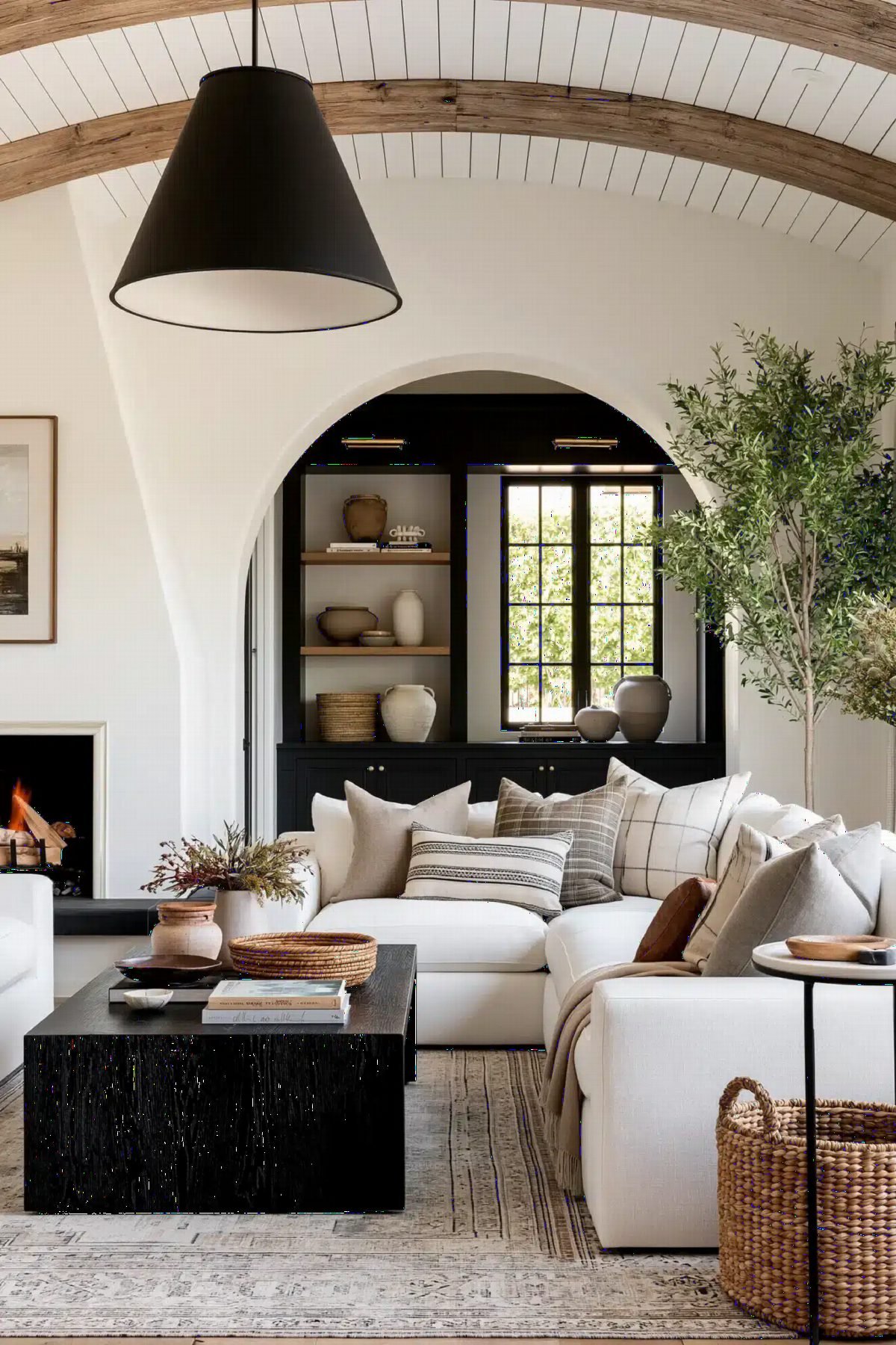 Arched Black and White Warmth