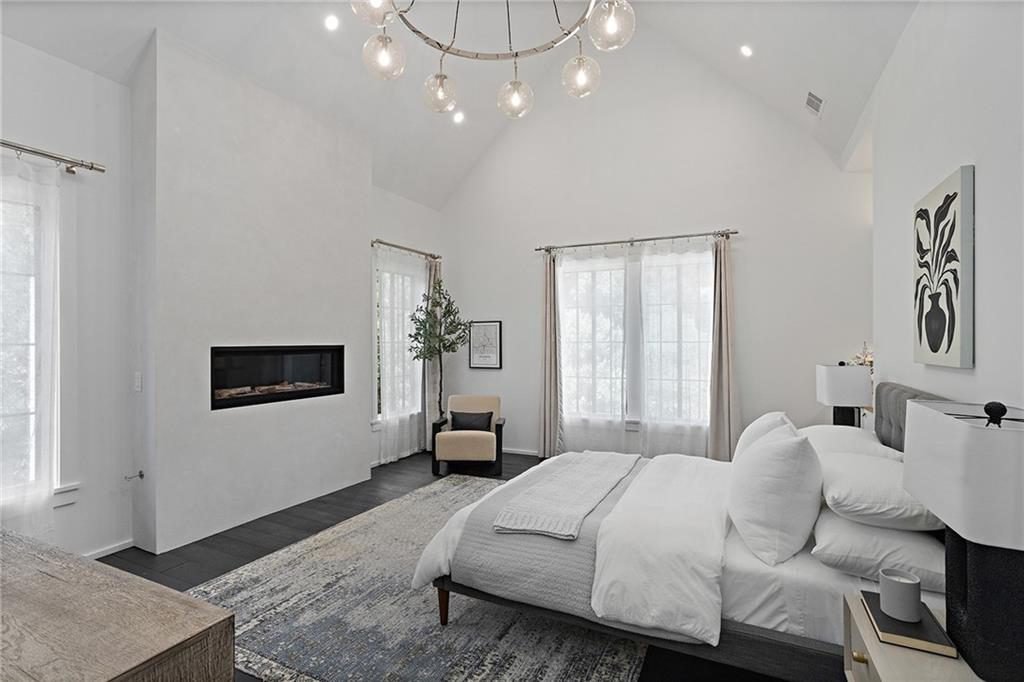 Airy White Bedroom with Black Accents
