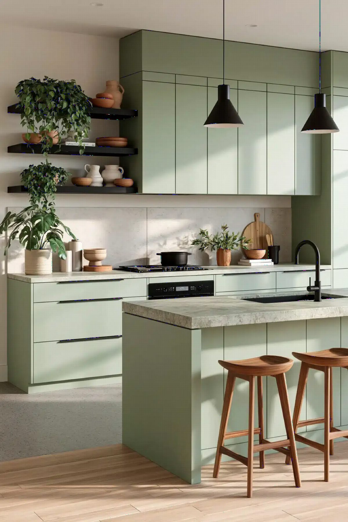Sage Flat Panels and Matte Black