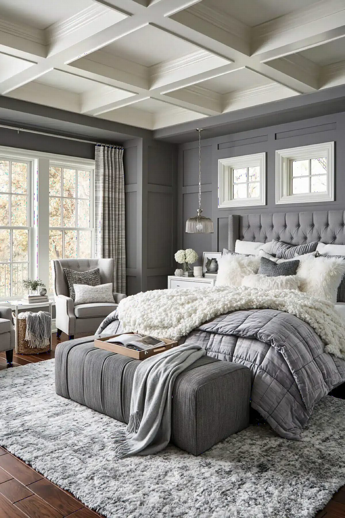Coffered Cozy in Soft Greys