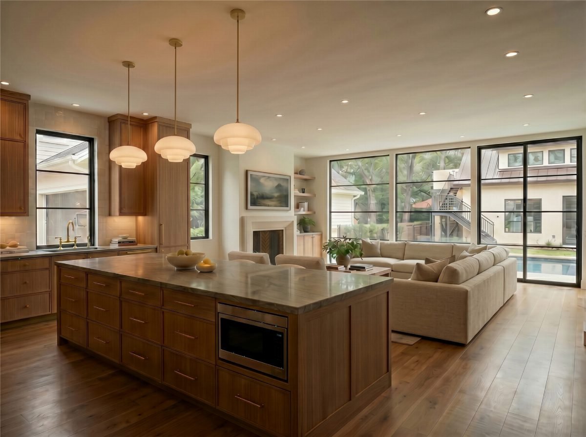 Warm Walnut and Cream Living
